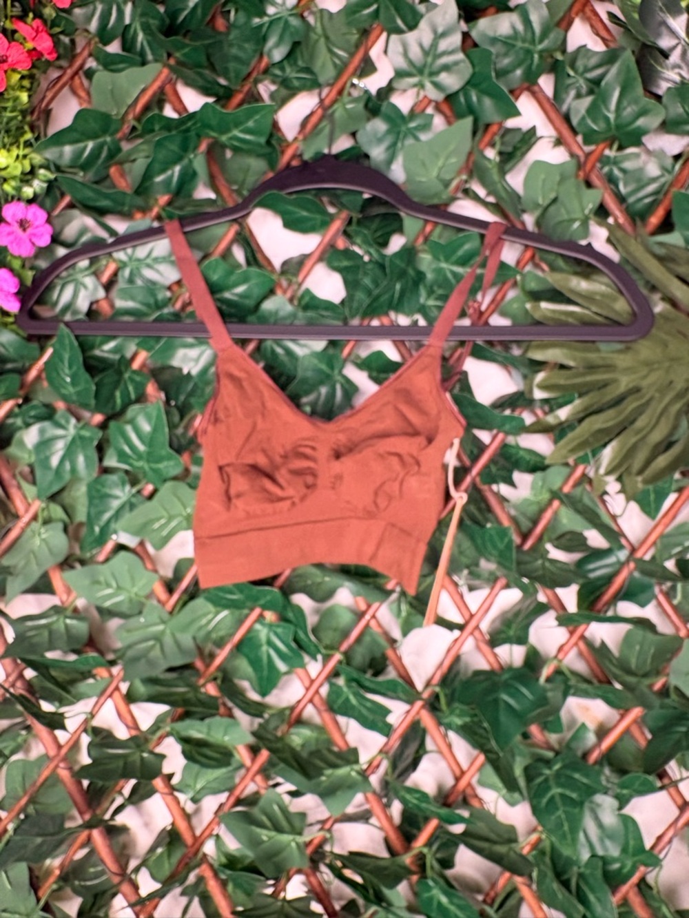 SKIMS Rust Brown Cropped Camisole